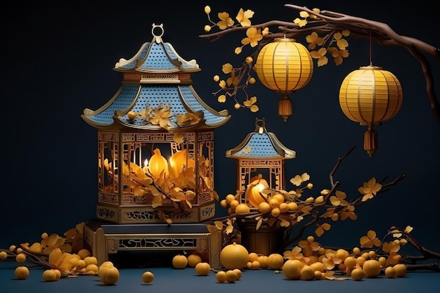 MidAutumn Festival background with copy space