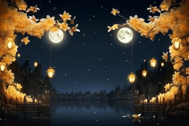 MidAutumn Festival background with copy space