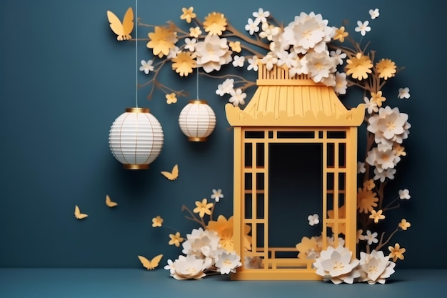 MidAutumn Festival background with copy space