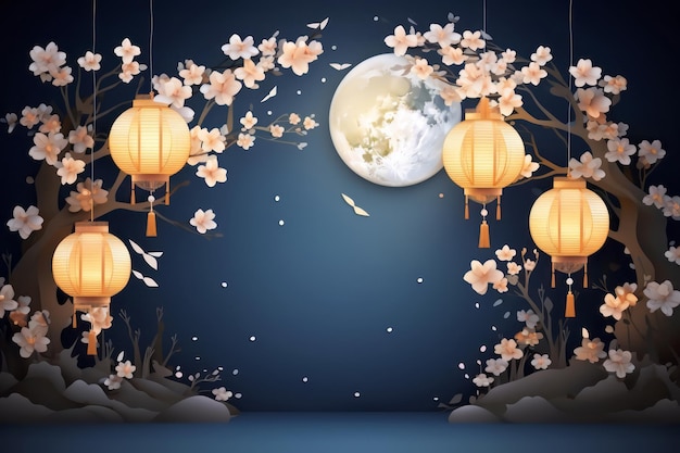 MidAutumn Festival background with copy space