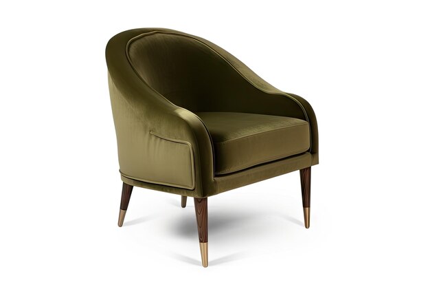 Midcentury modern chair with sinuous curves upholstered in luxurious fabric