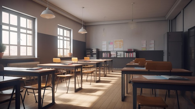 Middelbare school klas interieur