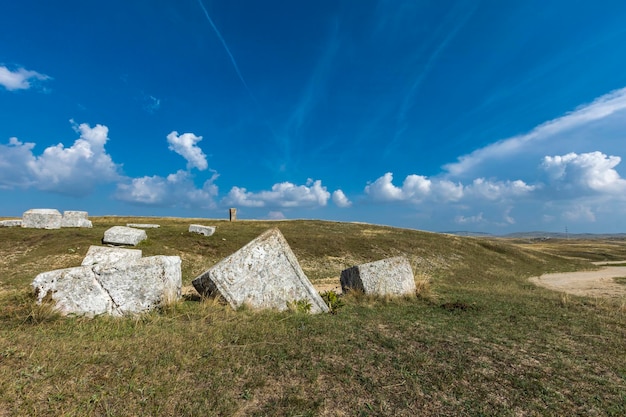 Middeleeuwse grafstenen in Morine bij Pluzine in Bosnië en Herzegovina