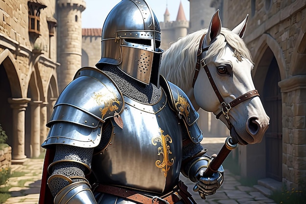 Middeleeuwse historische weergave van ridder