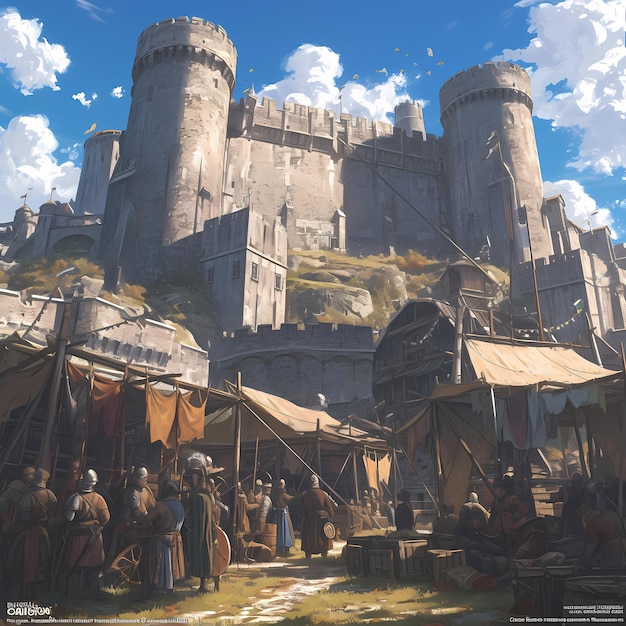 Middeleeuwse kasteelmarkt Fantasy World
