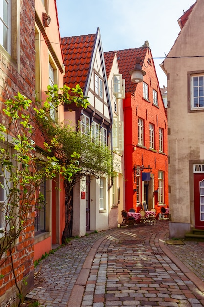 Middeleeuwse straat Schnoor in Bremen, Duitsland