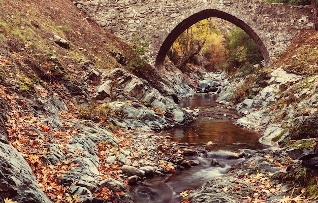 Foto middeleeuwse venetiaanse brug op cyprus