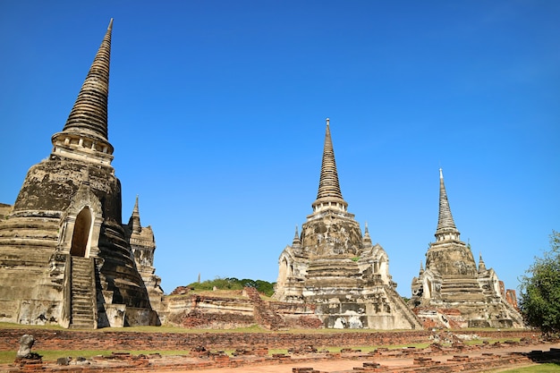 Middeleeuwse Wat Phra Si Sanphet-tempel UNESCO-werelderfgoed in Ayutthaya, Thailand