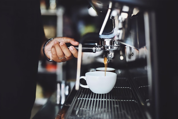 Middelsnede van een man die koffie vasthoudt