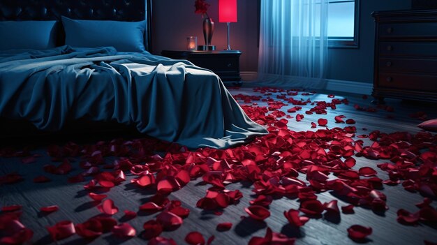 Middernacht Romance Een spoor van rozenblaadjes