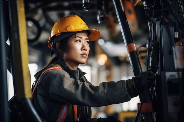 Photo middle age hispanic woman builder standing at construction place