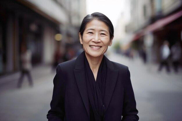 Middle aged asian woman in business suit portrait