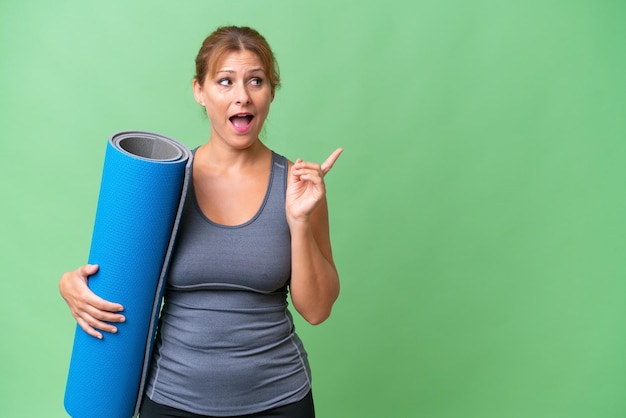 Middle aged caucasian woman over isolated background