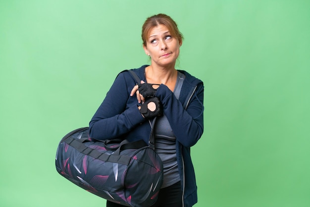 Middle aged caucasian woman over isolated background