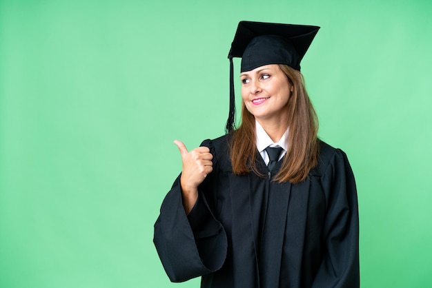 Middle aged caucasian woman over isolated background