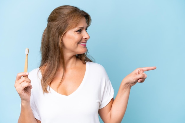 Middle aged caucasian woman over isolated background