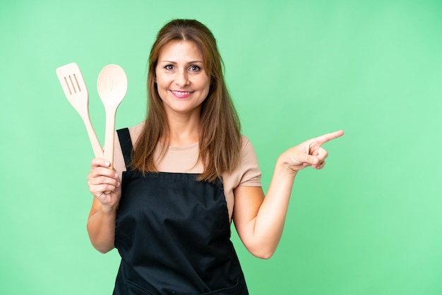 Middle aged caucasian woman over isolated background