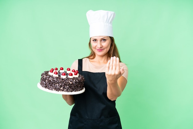 Middle aged caucasian woman over isolated background