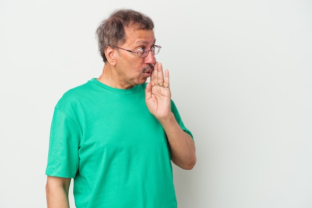 Middle aged man being shocked because of something she has seen.