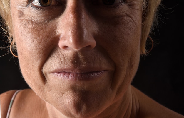 Middle aged woman face close-up