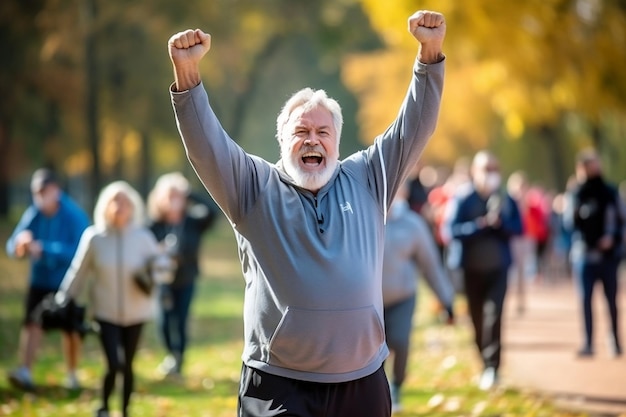 Photo middleaged gentleman with silver hair and grizzled beard generative ai