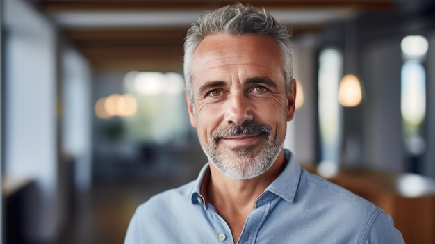 Middleaged man smiles at the camera