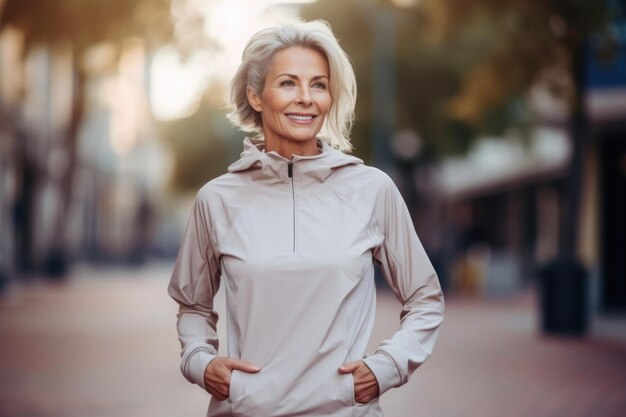 middleaged woman in sporty clothing