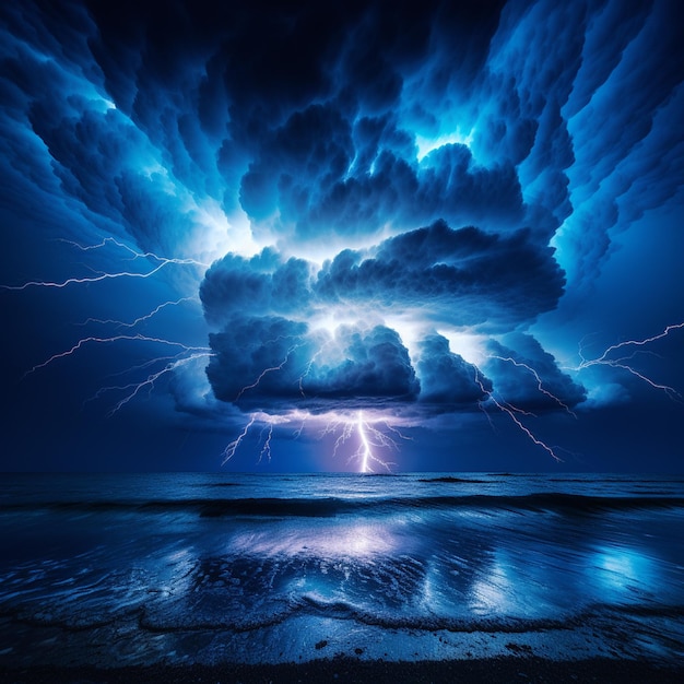 Midnight bolts minimalist lightning in the thunderstorm