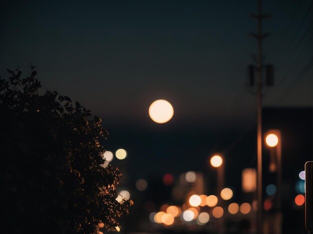 Foto orizzonte di mezzanotte bellissimo cielo nero al tramonto sulla città