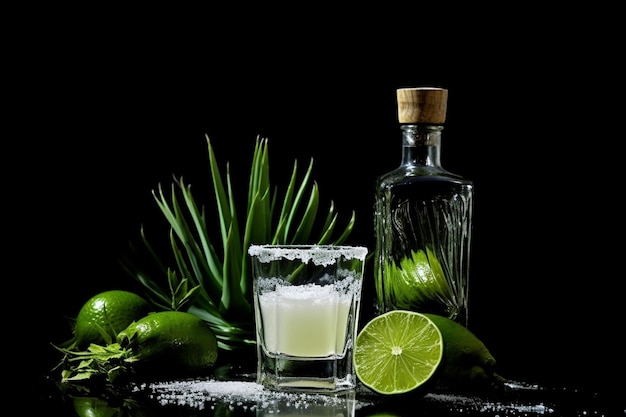 Midnight Mescal Tequila zwarte achtergrond