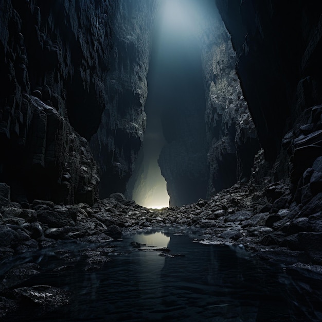 写真 真夜中の神秘 魅惑的な洞窟の複雑さ