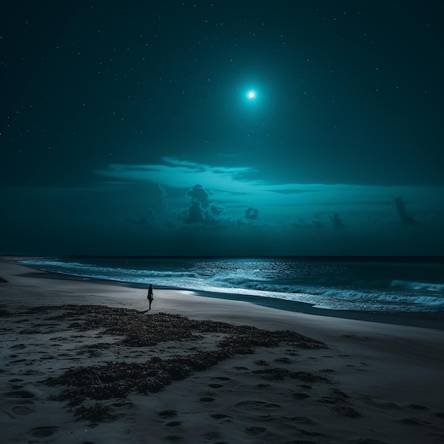 Midnight Serenity Minimalist Beach Nights