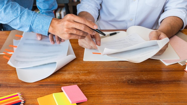 Midsection of business person working in office