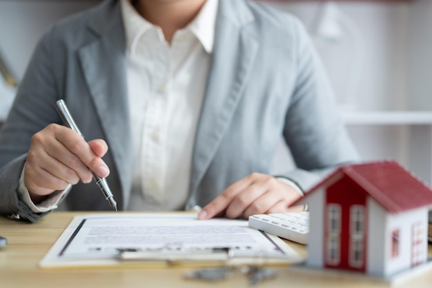 midsection of businessman working at office