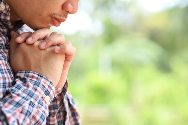 Photo midsection of man with hands