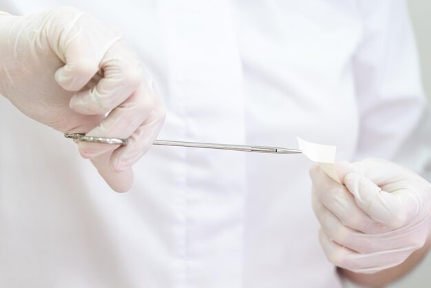 Midsection of man working in hand