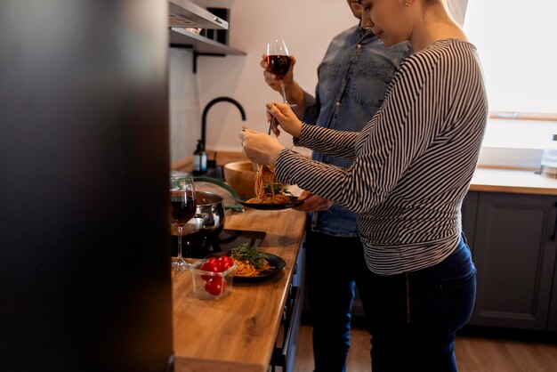 Photo midsection of man working at home