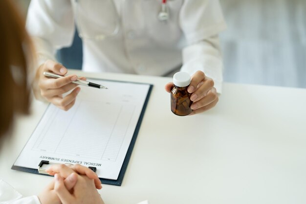 Photo midsection of man working in office