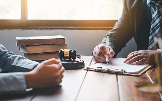 Photo midsection of man working on table