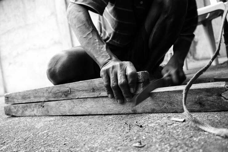 Photo midsection of man working