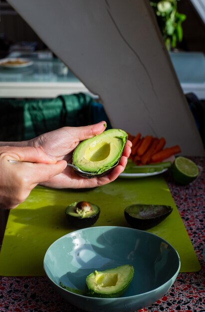 Photo midsection of person holding fruits