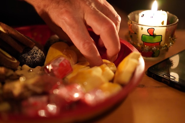 Midsection of person preparing food