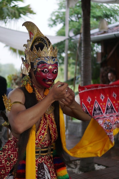 Photo midsection of person wearing mask