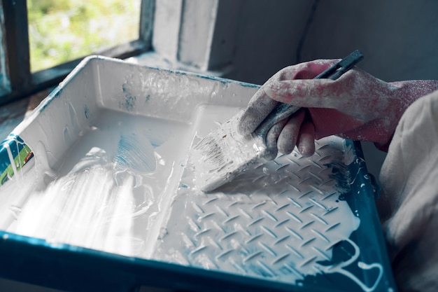 Photo midsection of person working on table