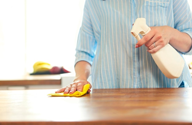 Photo midsection of woman holding food at home