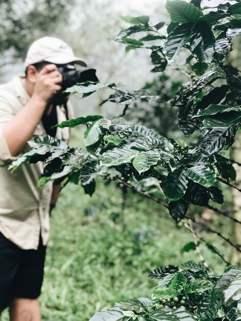 Photo midsection of woman holding plants