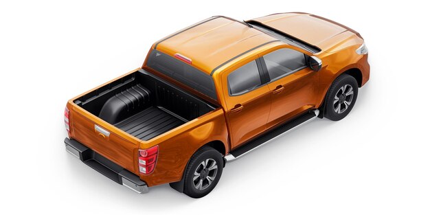 Midsize modern pickup truck 3D illustration