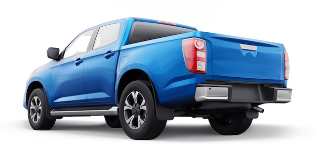 Midsize modern pickup truck 3D illustration