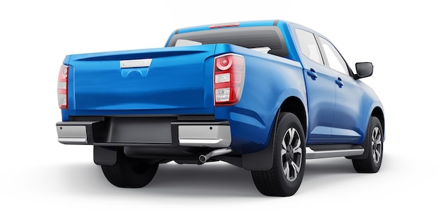 Midsize modern pickup truck 3D illustration