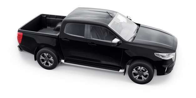 Midsize modern pickup truck 3D illustration